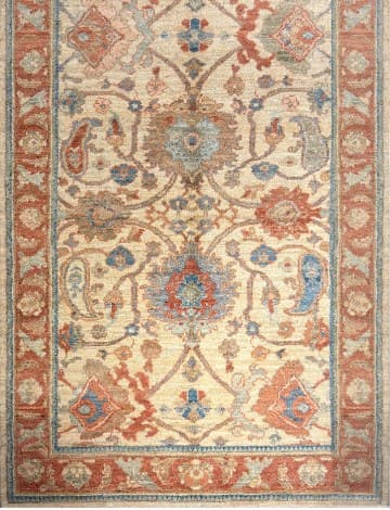 سجادة فارسية عتيقة منسوجة يدويًا — صدئي وطيني — 7.1 م²