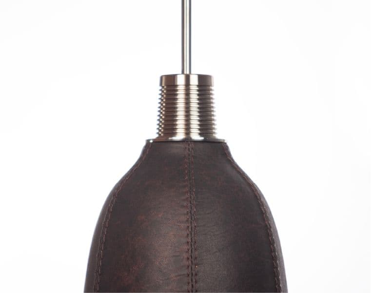 Handcrafted Leather Pendant Lamp — Espresso Brown