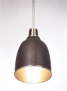 Handcrafted Leather Pendant Lamp — Espresso Brown